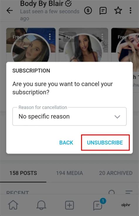 unsubscribe onlyfans|How to Cancel OnlyFans Subscription